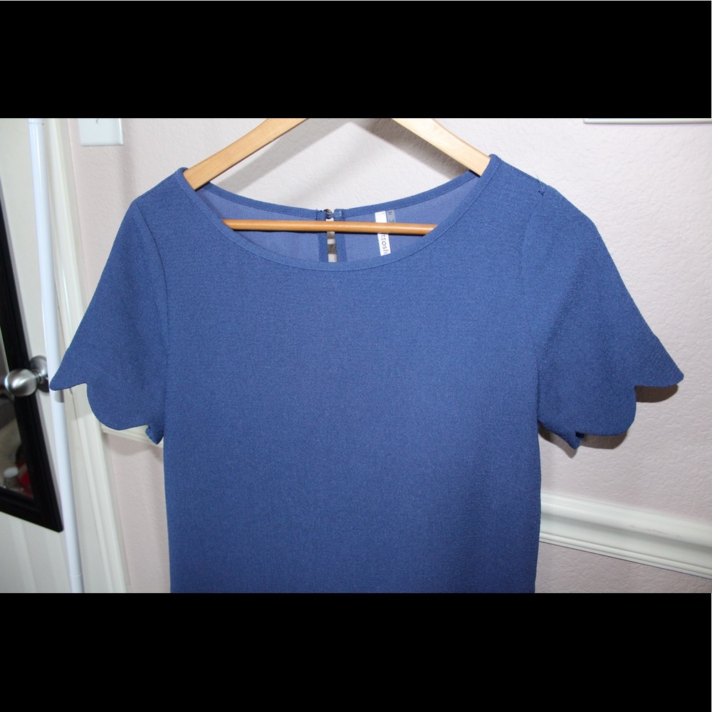 Mittoshop Blue Scalloped Dress